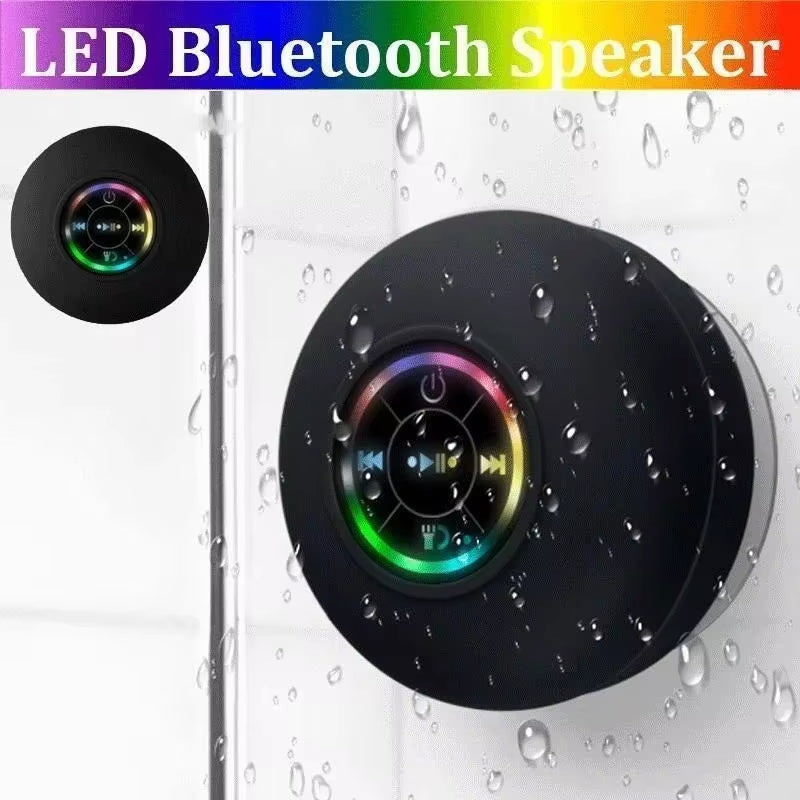 Altavoz Bluetooth con ventosa, luminoso, portátil e impermeable 