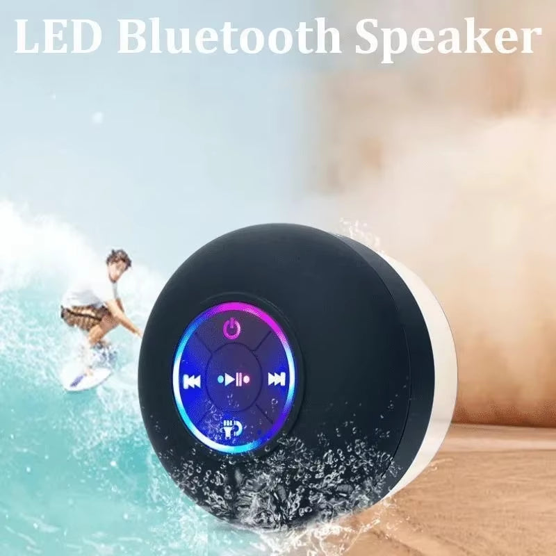 Altavoz Bluetooth con ventosa, luminoso, portátil e impermeable 