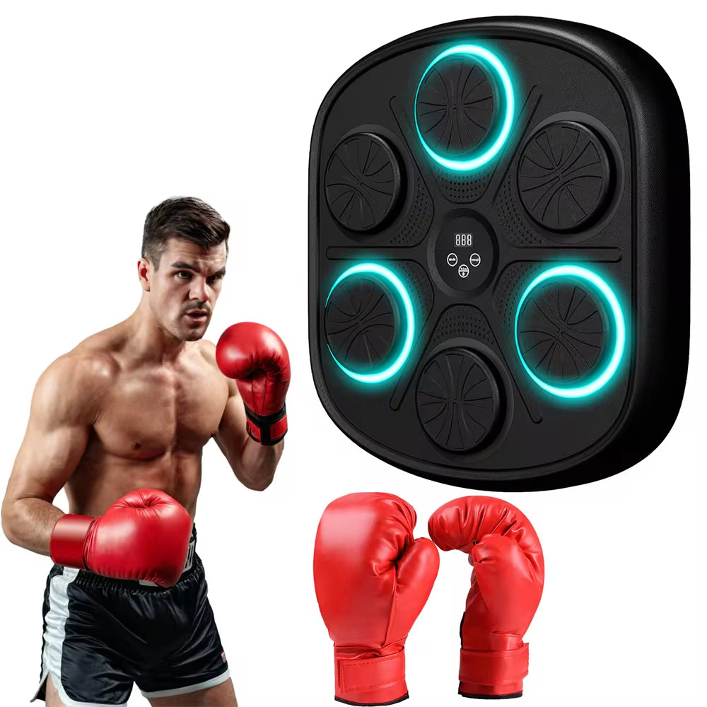 Máquina de entrenamiento de boxeo inteligente para niños y adultos, entrenador de boxeo electrónico + 2 pares de guantes