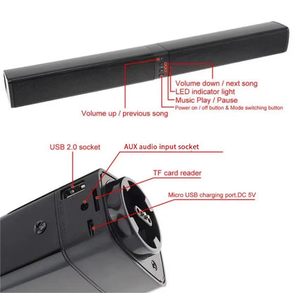 Potente barra de sonido Blaster , Audio, TV, PC, Subwoofer, altavoz inalámbrico para cine en casa